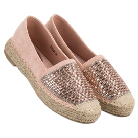 Espadrilles with Cubic Zirconia VICES růžový 6