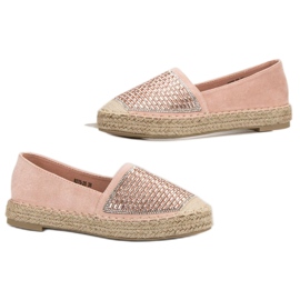 Espadrilles with Cubic Zirconia VICES růžový 7