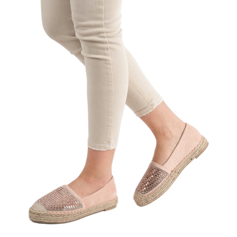 Espadrilles with Cubic Zirconia VICES růžový 2