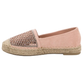 Espadrilles with Cubic Zirconia VICES růžový 4