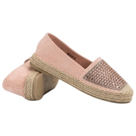 Espadrilles with Cubic Zirconia VICES růžový 5