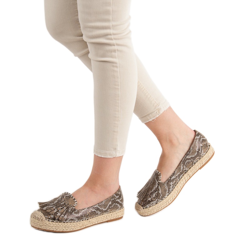 Snake Print VICES Espadrilles hnědý vícebarevný 1