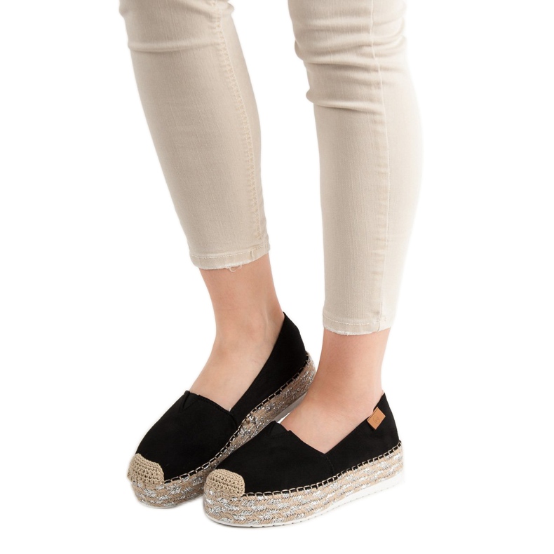 Forever Folie Černé espadrilky na platformě černý 2