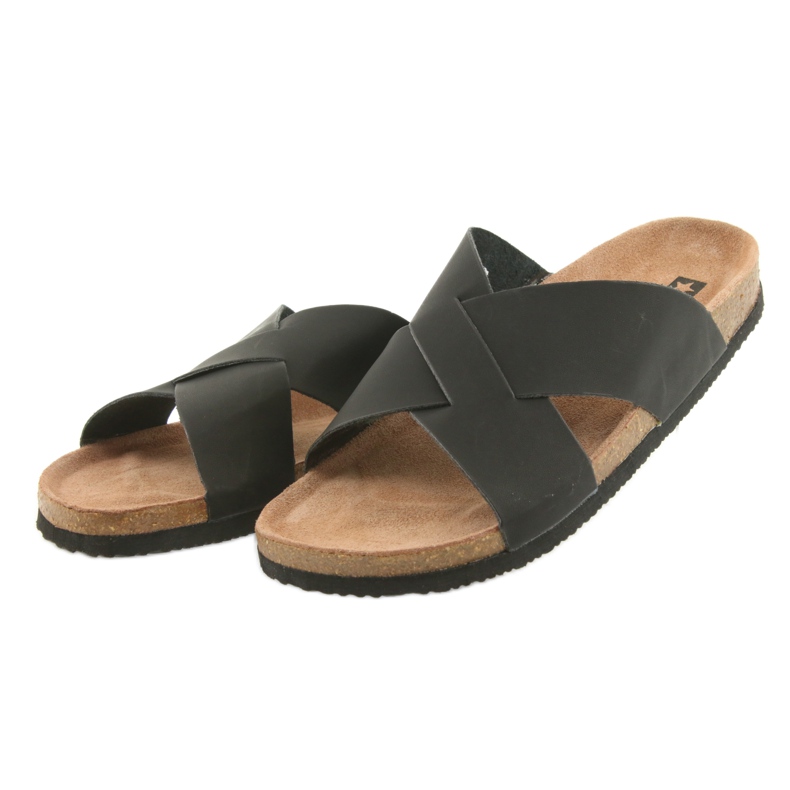 Pánské profilované černé pantofle Big Star 174603 černá 3