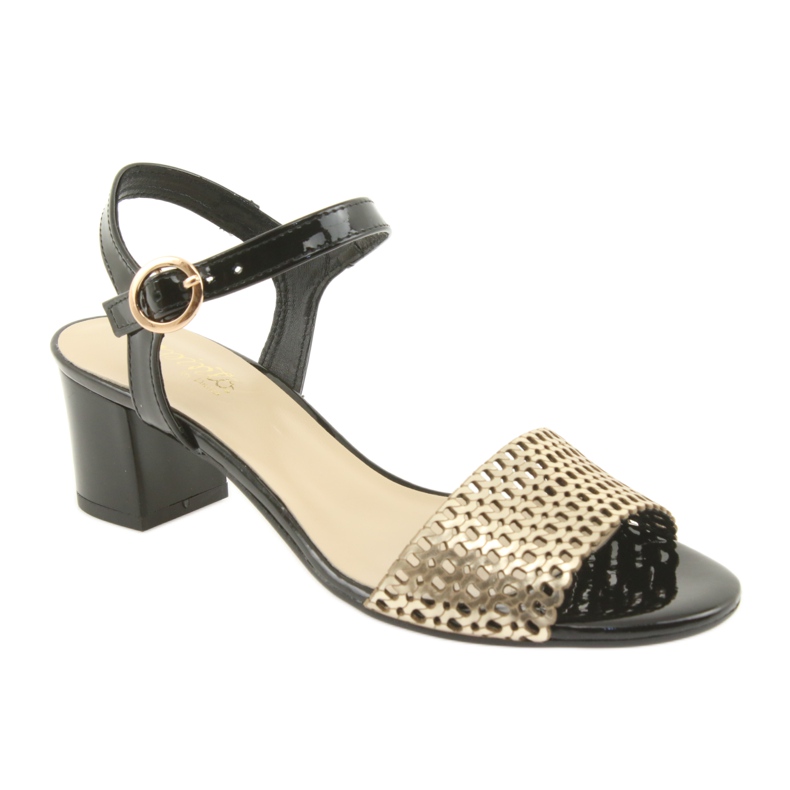 Espinto Černé / zlaté sandály černá žlutá 1