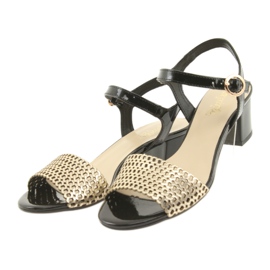 Espinto Černé / zlaté sandály černá žlutá 3