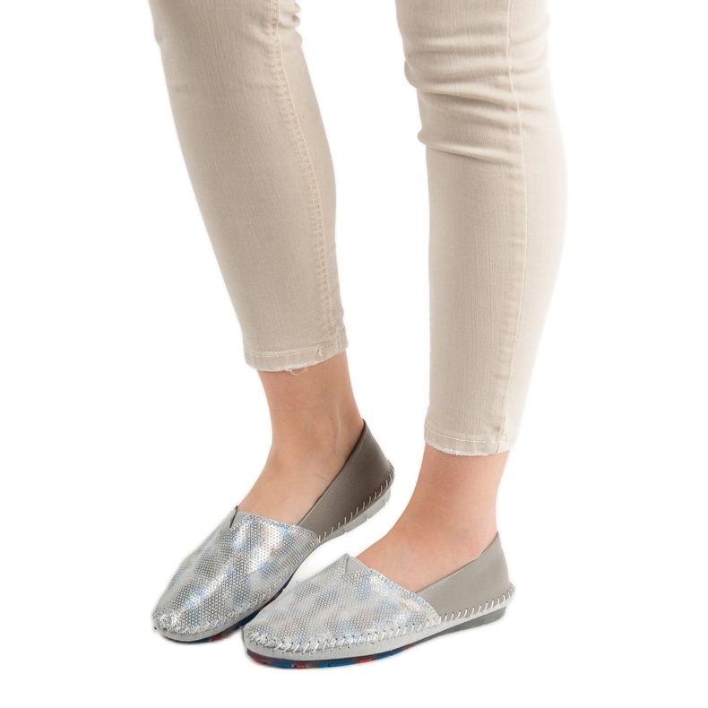 Goodin Kožené nazouvací boty šedá 1