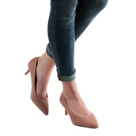 SHELOVET Podpatky z práškového semiše růžový 2