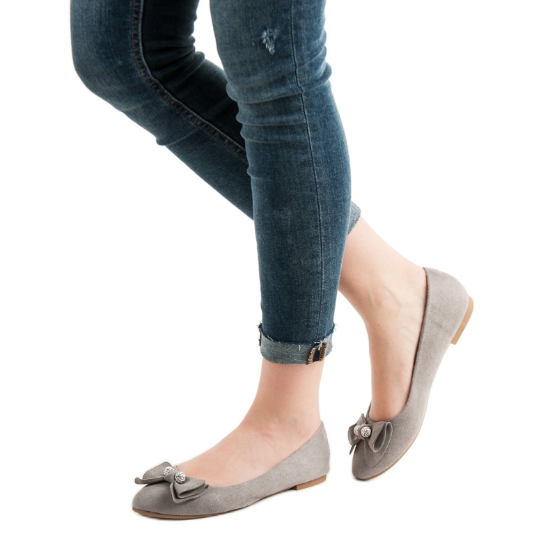 Super Mode Baletka s mašlí šedá 1