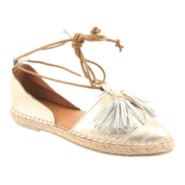 Dámské espadrilky, Badura, vázané 4875 zlatý 1 Dámské espadrilky, Badura, vázané 4875 zlatý 1