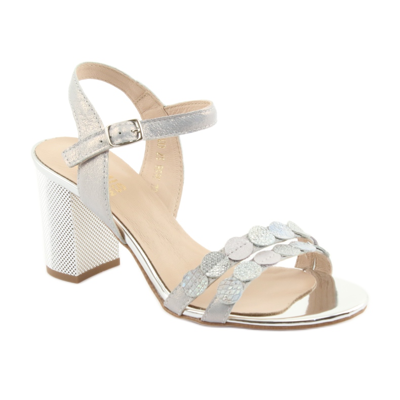 Dámské stříbrné sandály Gamis 3658 modrý šedá růžový 2