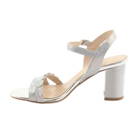 Dámské stříbrné sandály Gamis 3658 modrý šedá růžový 4