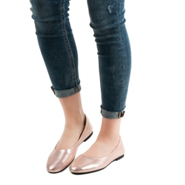 SHELOVET Třpytivé balerínky z růžového zlata růžový 1