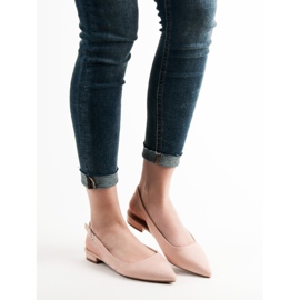 SHELOVET Módní semišové balerínky růžový 2