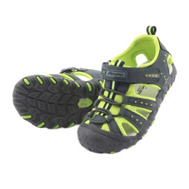 Chlapecké sandály na suchý zip American Club DR11 zelená námořnická modrá 5