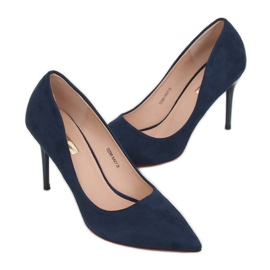 Lodičky na podpatku navy blue E22369 Navy námořnická modř 1
