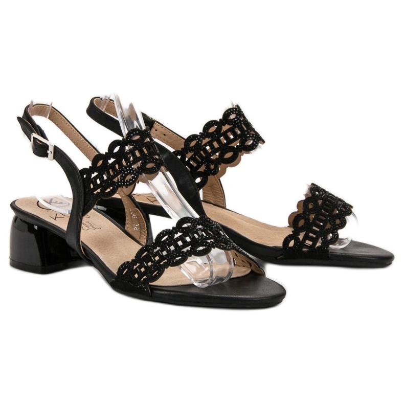 Kylie Stylové sandály na vysokém podpatku černá 2