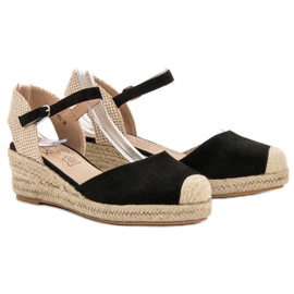 Kylie Klínové espadrilky černý hnědý 1