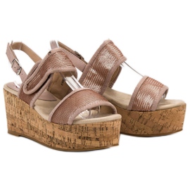 Kylie Sandály na suchý zip růžový 1