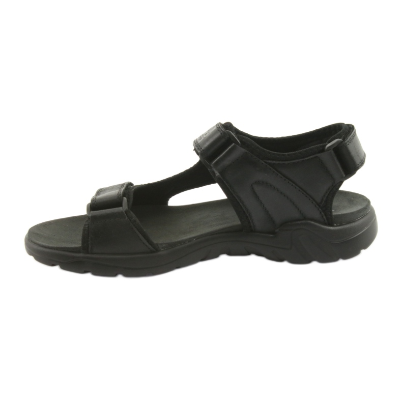 American Club Americké černé kožené sportovní sandály CY11 černá 2