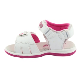 American Club Dívčí sandály s vložkou Butterfly DR09 White/Pink Leather bílý 2