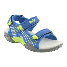 Chlapecké sandály American Club HL16 modré / limetkové modrý zelená 1