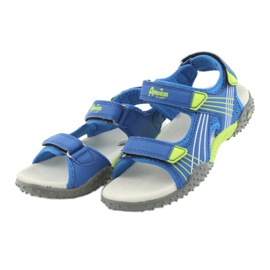 Chlapecké sandály American Club HL16 modré / limetkové modrý zelená 3