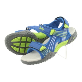 Chlapecké sandály American Club HL16 modré / limetkové modrý zelená 4