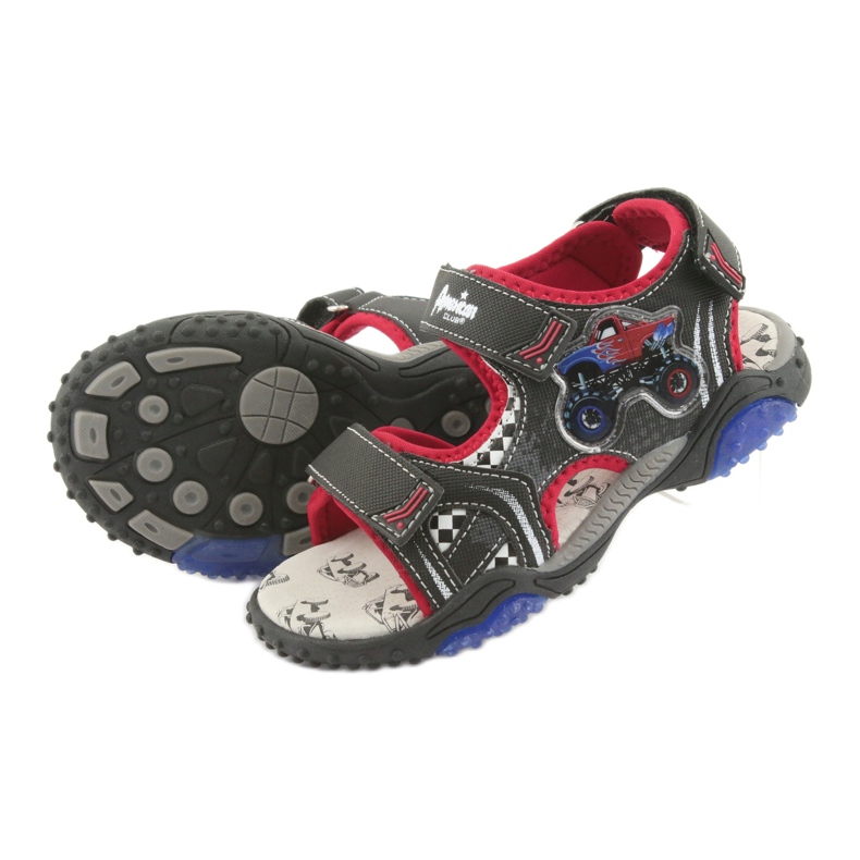 American Club Sandály Monster Truck HL18 Black/Red Leather Insert černý 4