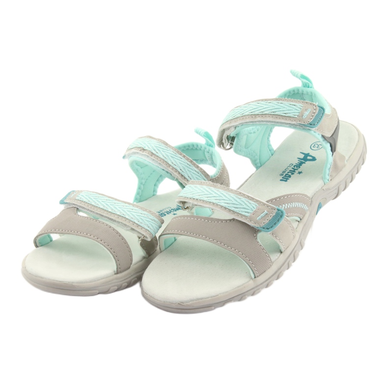 American Club American Sandals Sports Sports HL14 šedá/zelená 3