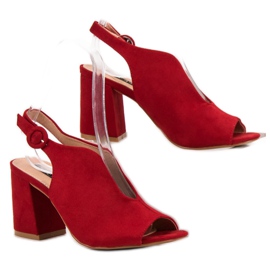 Milaya Stylové uzavřené sandály červené 1