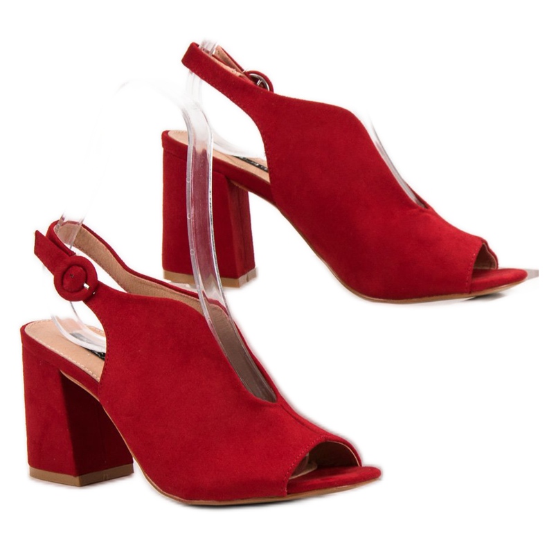 Milaya Stylové uzavřené sandály červené 1