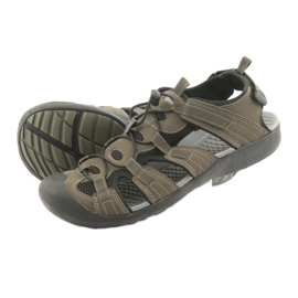American Club Americké khaki sportovní sandály HL02 černý vícebarevný zelený 4