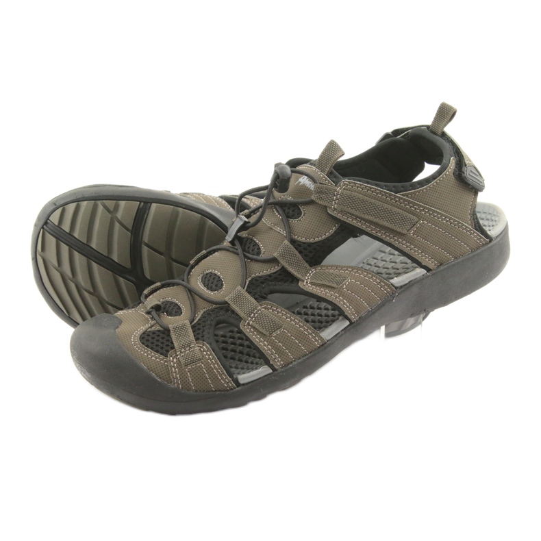 American Club Americké khaki sportovní sandály HL02 černý vícebarevný zelený 4