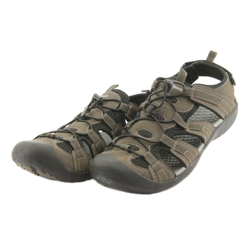 American Club Americké khaki sportovní sandály HL02 černý vícebarevný zelený 3