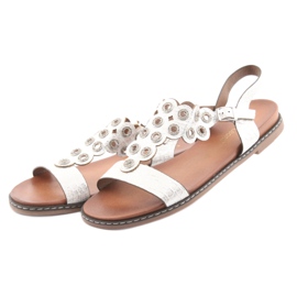Sergio Leone Dámské sandály bílý šedá 3 Sergio Leone Dámské sandály bílý šedá 3