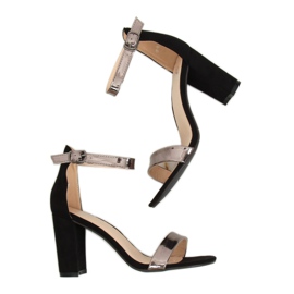 Černé sandály GF-WL-35 Black na sloupku černý 1