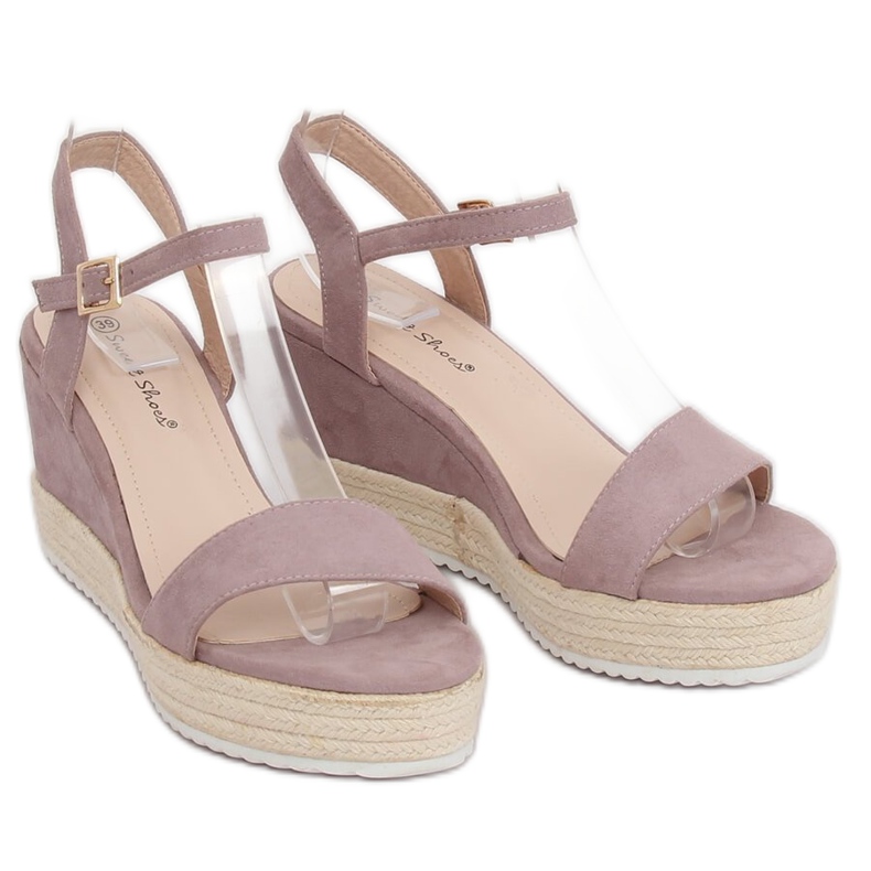 Fialové klínové sandály espadrilky LY9109 Purple fialová 1