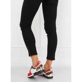 Bílé sportovní boty B-01 BÍLÁ / LEOPARD bílý černý hnědý vícebarevný 1
