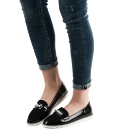 SHELOVET Černě lakované mokasíny černý 2