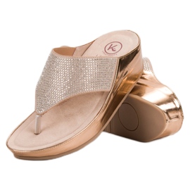 Kylie Sandály na klínku žluť vícebarevný 2