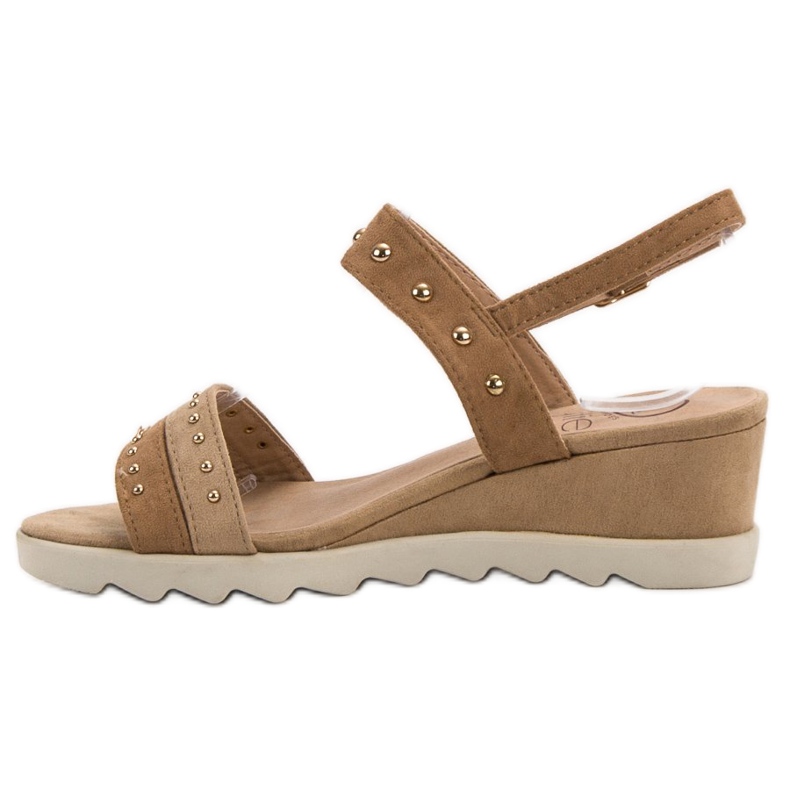 Kylie Sandály S Kamínky hnědý 2