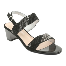 Sergio Leone Sandály na SK795 po černé se zirkony černá 1