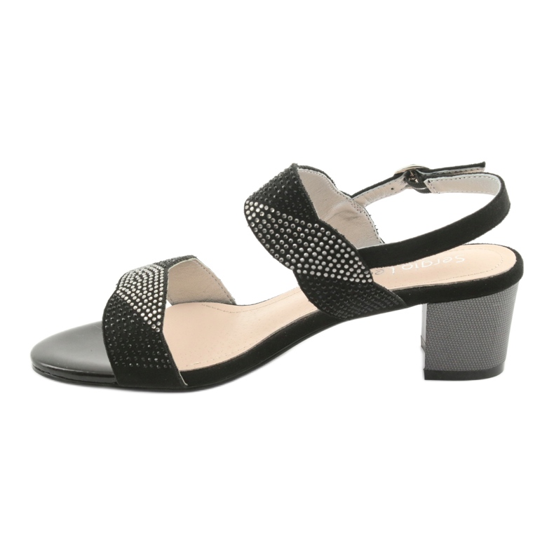 Sergio Leone Sandály na SK795 po černé se zirkony černá 2