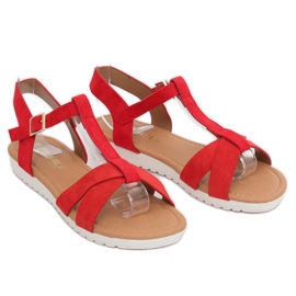 Červené dámské sandály X567 Chine Se Red 1