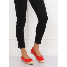 Červená balerína espadrilky N-2980 červená červený 1