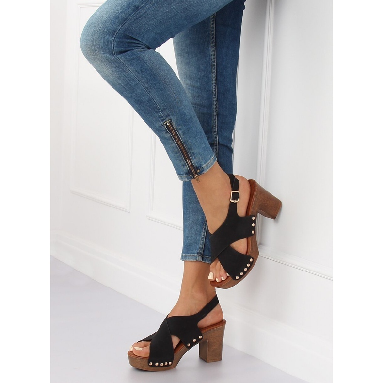 Sandály ala clogs black D-131 Black černý 1