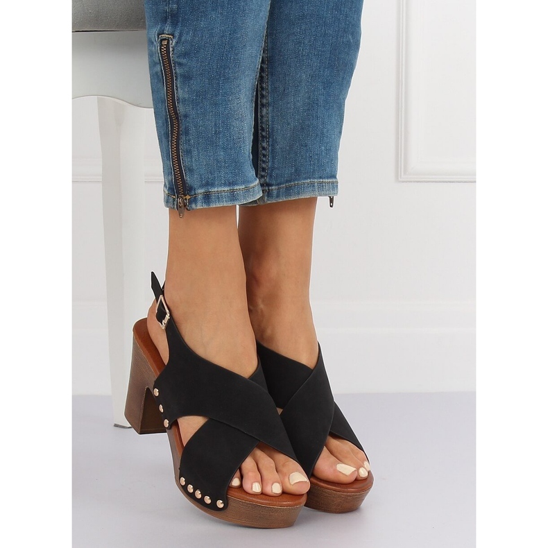 Sandály ala clogs black D-131 Black černý 2