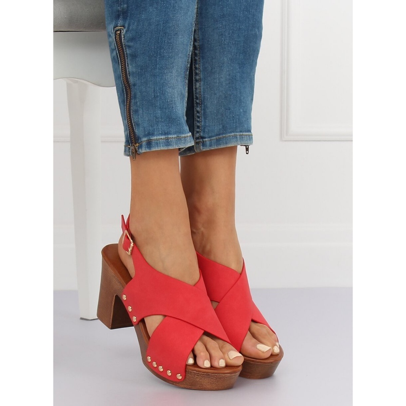 Sandály ala red clogs D-131 Red červený 2