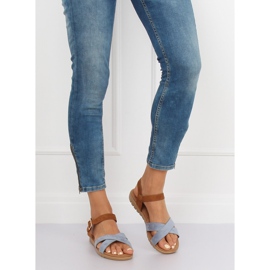 Modré dámské sandály 999 Blue modrý 1